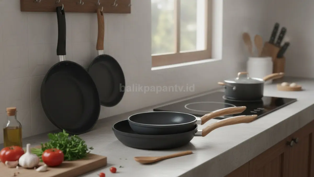 Beragam merek teflon anti lengket berkualitas untuk memasak harian yang praktis dan efisien. (BTV/Ai)