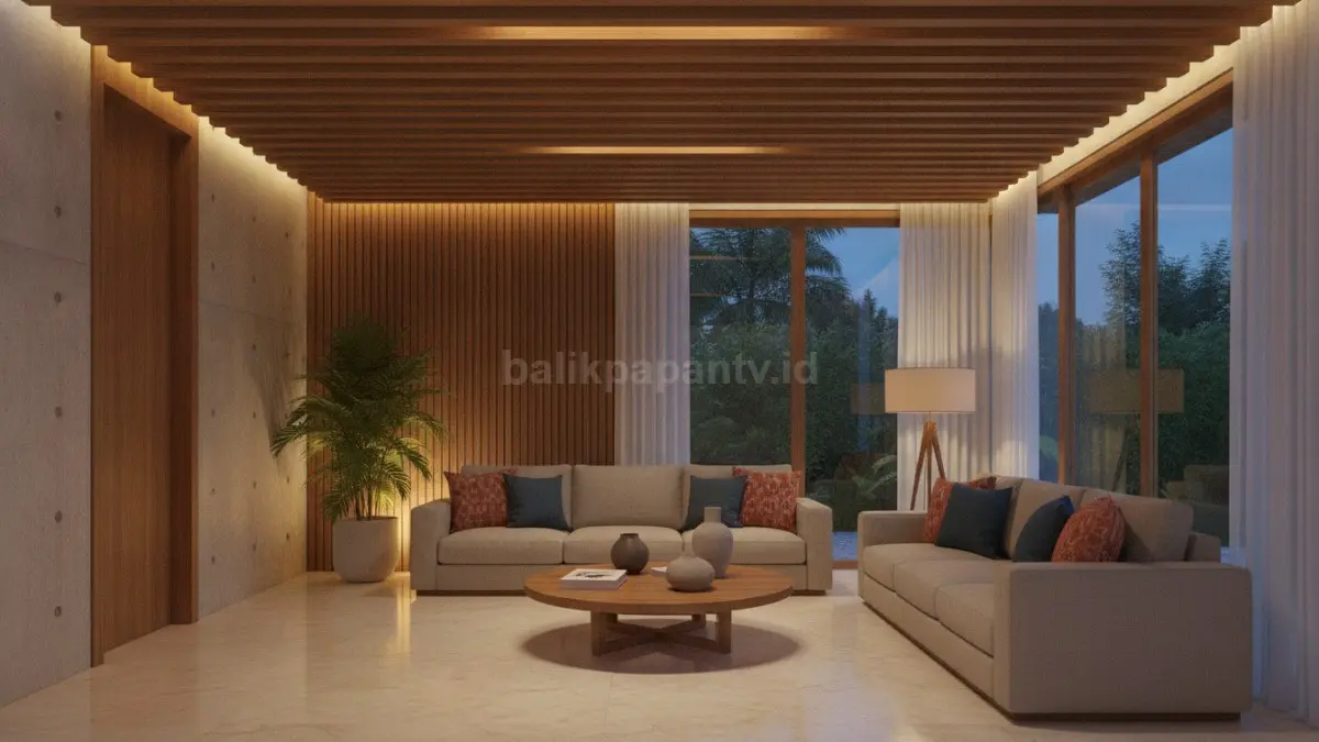 Hidden lighting pada plafon modern menghadirkan cahaya lembut yang nyaman dan elegan di ruangan (BTV/Ai)
