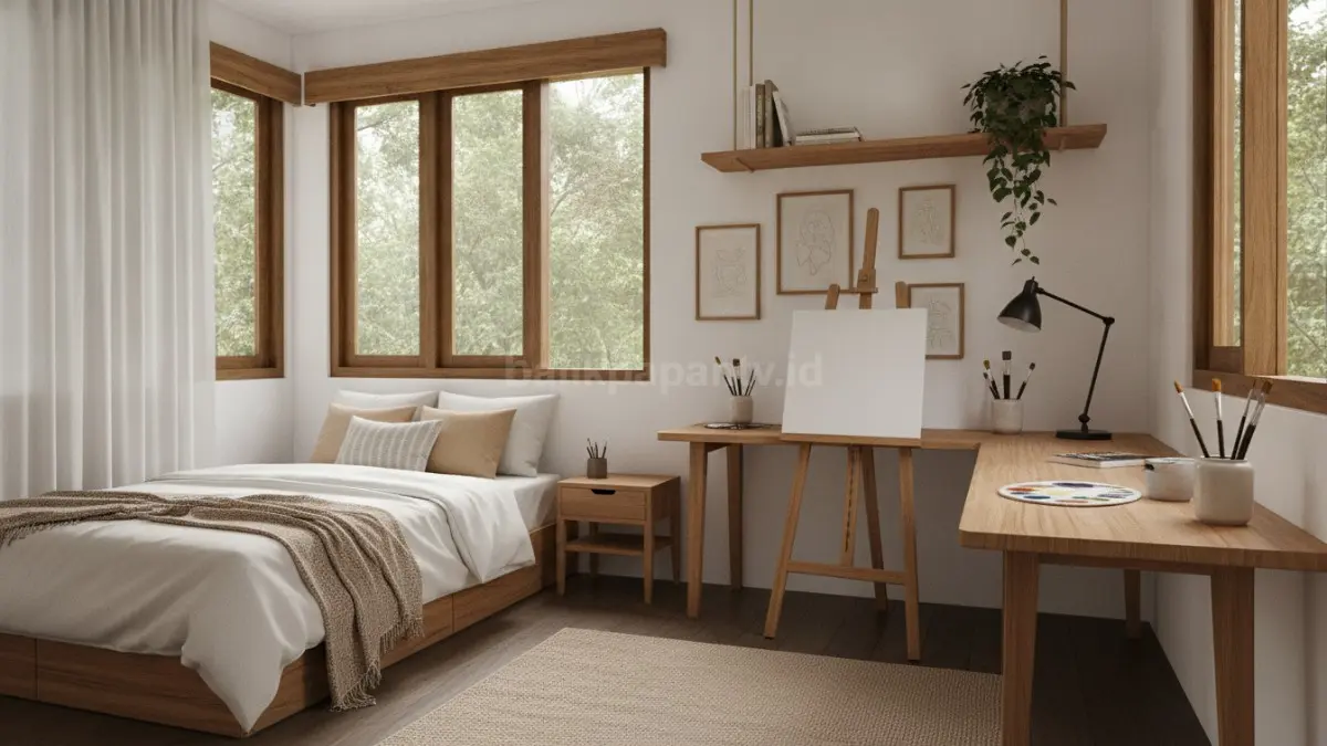 Minimal Art Corner Setup menjadikan satu sudut khusus area seni tanpa mengganggu fungsi kamar tidur  (BTV/AI)