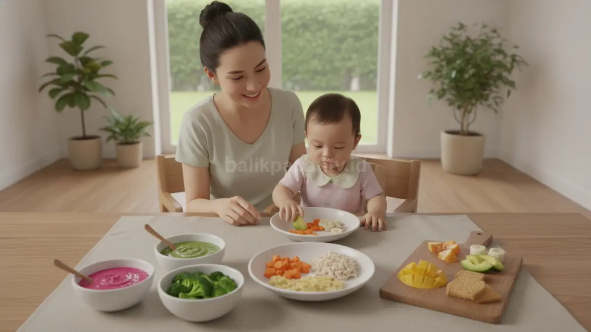 MPASI tekstur bertahap membantu bayi beradaptasi dari puree hingga finger food untuk melatih kemampuan makan secara alami dan bertahap. (BTV/Ai)
