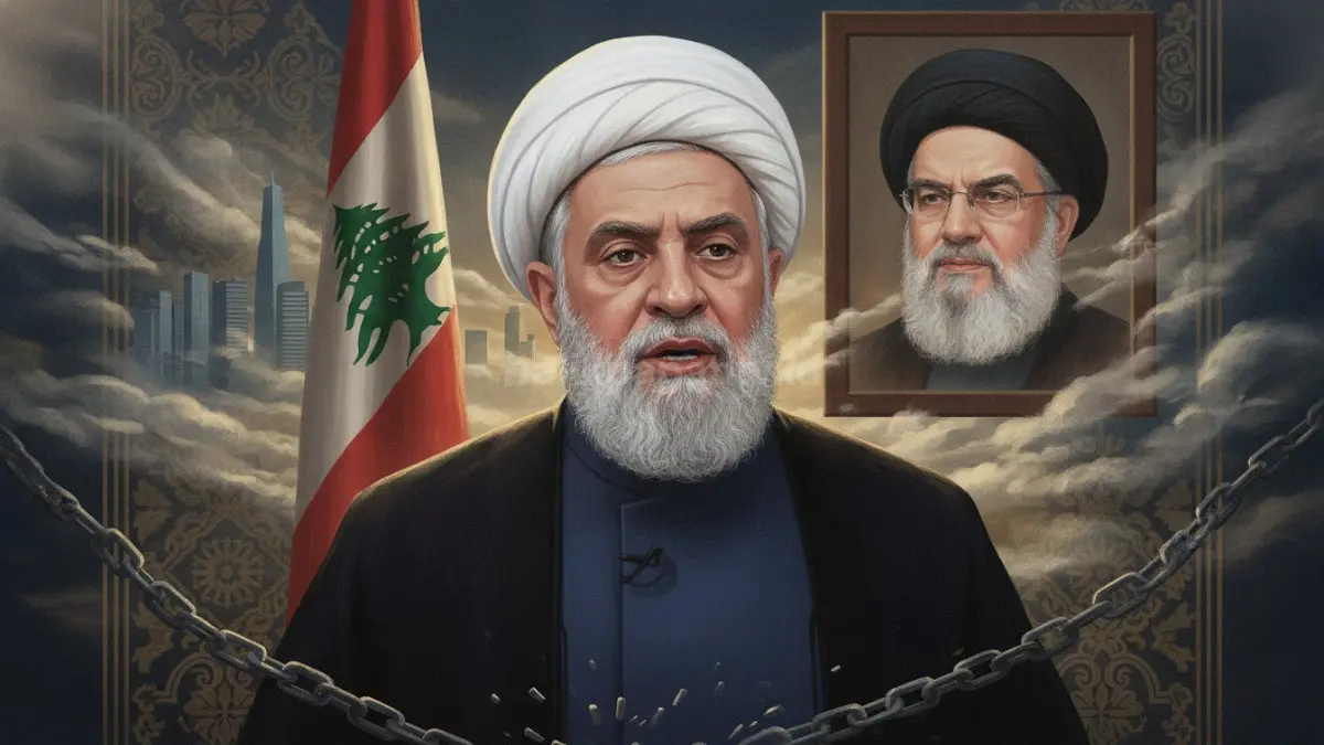 Naim Qassem menyampaikan pidato terkait Hizbullah, Israel Raya, dan posisi Lebanon dalam konflik kawasan.