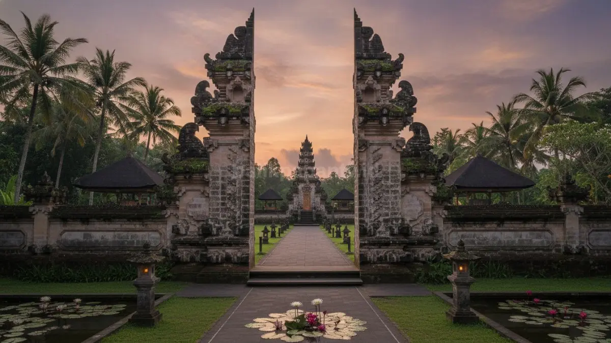 Perpaduan arsitektur Bali tradisional dan modern dengan taman tropis yang nyaman. (BTV/Ai)