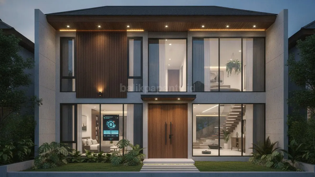 Rumah 3 lantai smart home contemporary dengan teknologi pintar untuk kenyamanan dan efisiensi maksimal. (BTV/AI)
