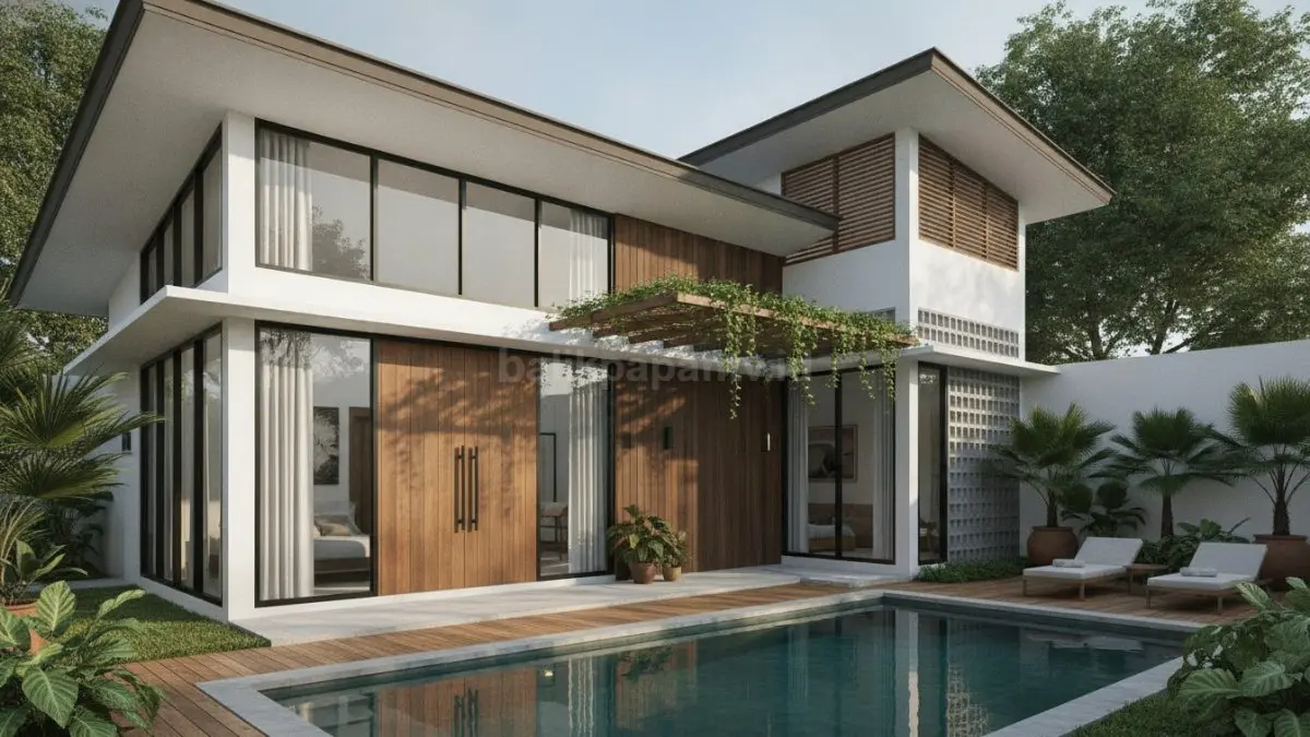 Rumah tropis modern dirancang dengan ventilasi optimal untuk menghadapi iklim panas dan lembap khas Indonesia. (BTV/Ai)
