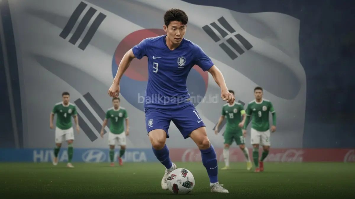 Son Heung-min memburu rekor gol Piala Dunia saat Korea Selatan menghadapi Meksiko di tengah proses regenerasi skuad yang mulai membentuk wajah baru Taeguk Warriors(.BTV/AI) 