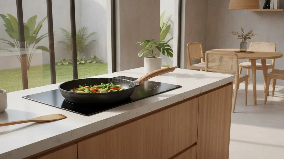 Teflon ukuran menengah menjadi pilihan praktis untuk berbagai kebutuhan memasak sehari-hari keluarga. (BTV/Ai)
