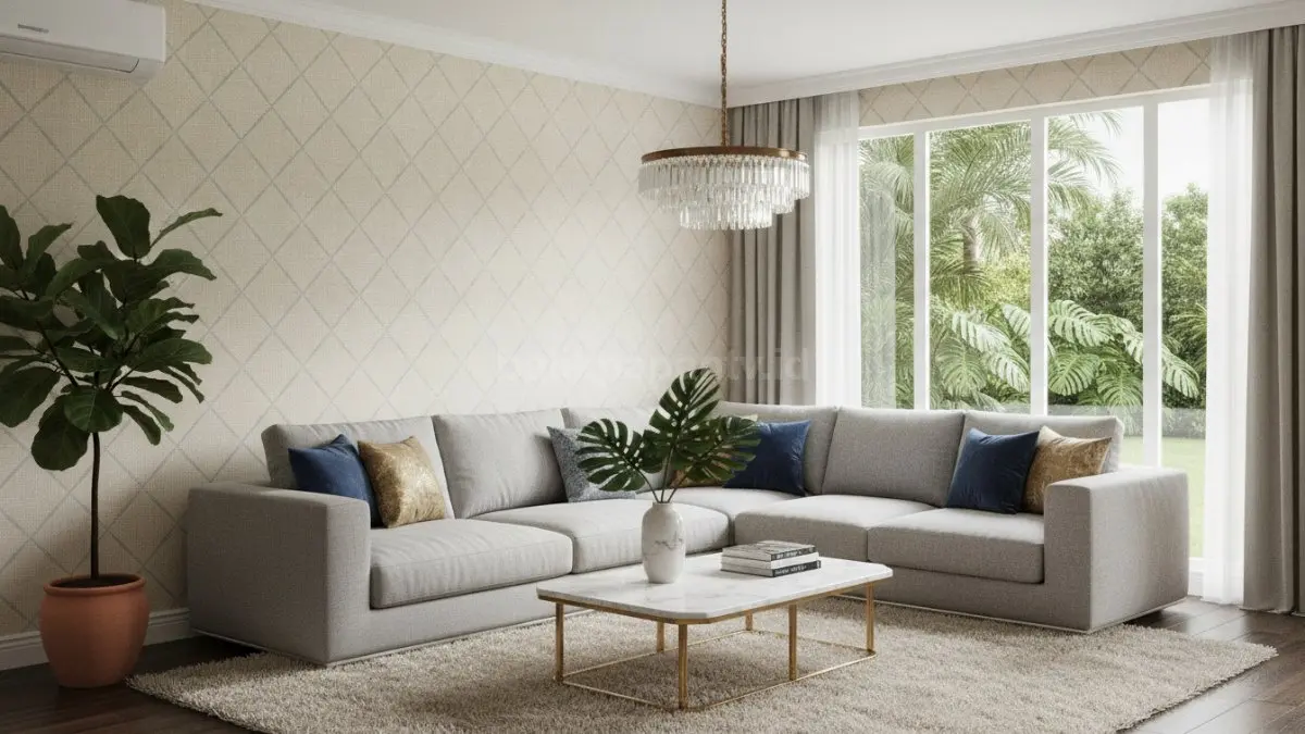 Wallpaper non-woven stabil struktur memiliki daya rekat kuat dan tidak mudah melar, cocok untuk kondisi suhu ruangan yang berubah-ubah. (BTV/Ai)

