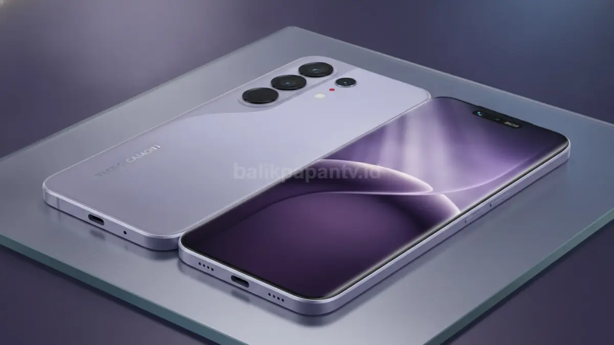 Tecno Camon 50 Pro 5G dengan kamera telefoto 50 MP dan layar AMOLED 144Hz yang menjadi daya tarik utama. (BTV/Ai)