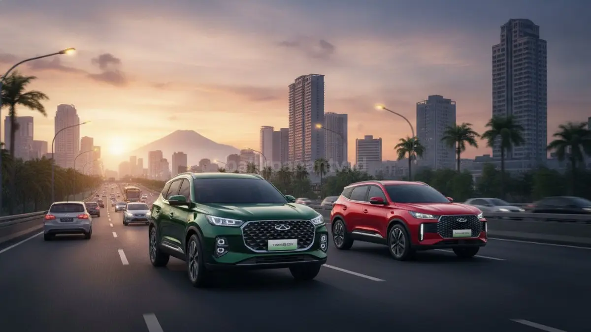 Chery Tiggo 8 CSH dan Tiggo Cross CSH menawarkan efisiensi tinggi untuk mobilitas keluarga dan perkotaan. (BTV/Ai)