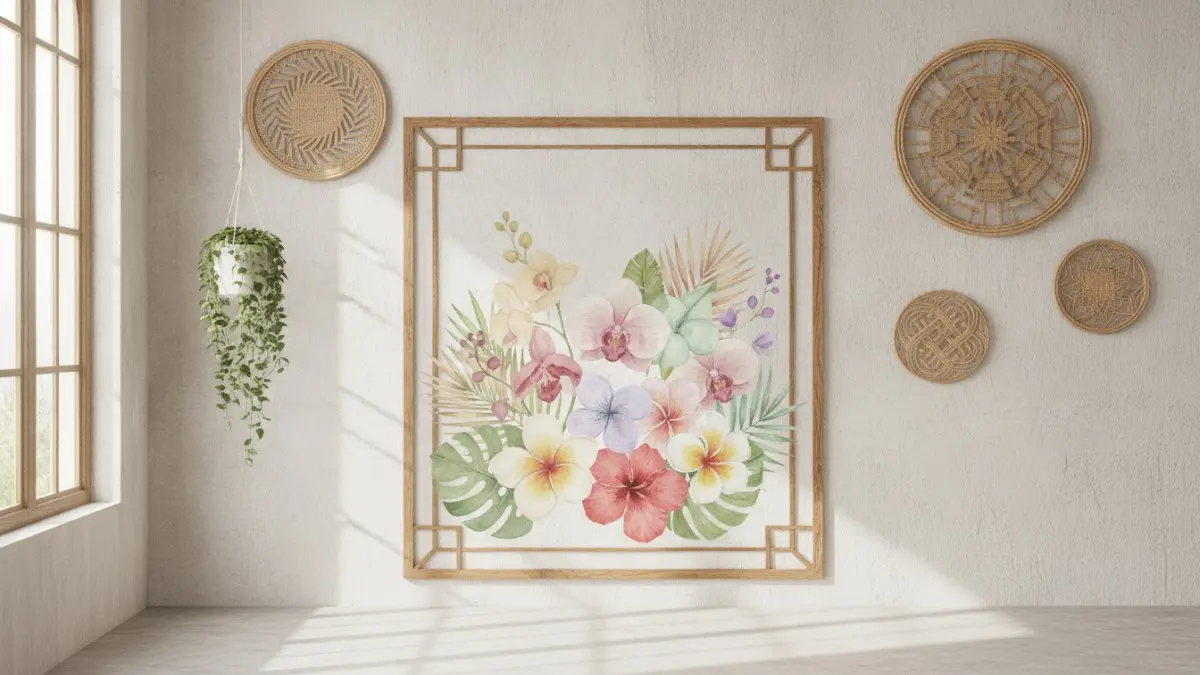 Floral watercolor modern menghadirkan ilustrasi bunga cat air lembut dengan warna pastel hangat dan menenangkan.  (BTV/AI)