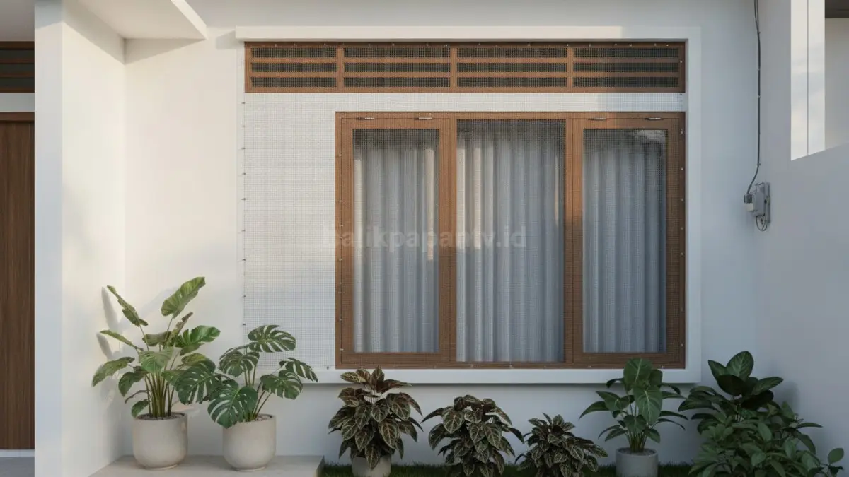 Memasang kasa pada ventilasi dan jendela membantu mencegah lalat masuk tanpa menghambat aliran udara. (BTV/Ai)
