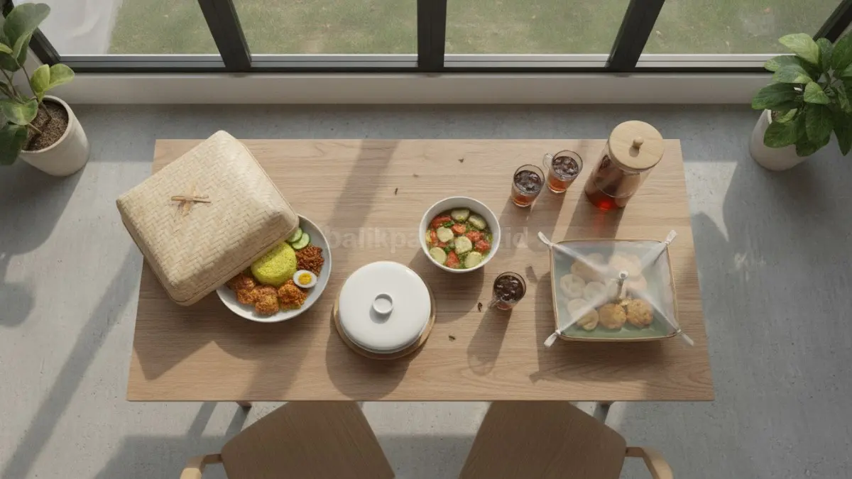 Menutup makanan dan minuman dengan rapat membantu mencegah lalat mendekat serta menjaga kebersihan dan kualitas makanan. (BTV/Ai)
