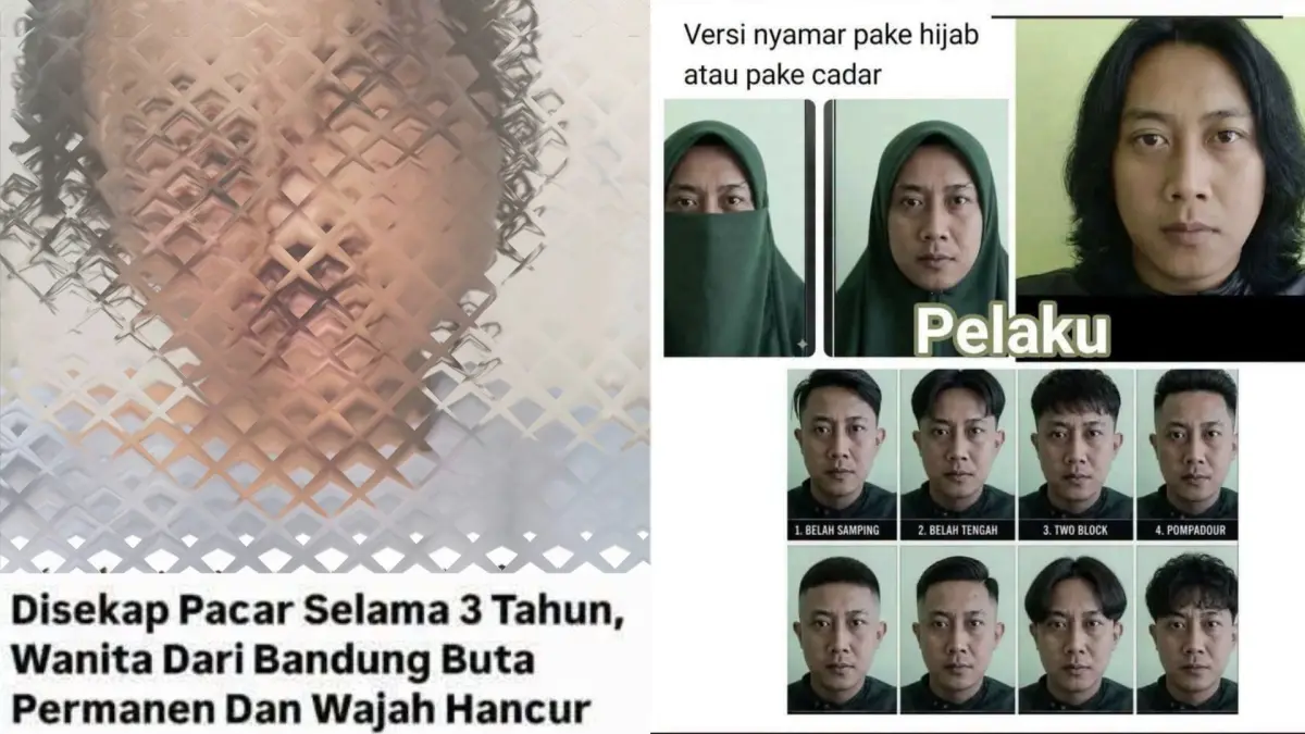 Tampang pelaku buronan penganiaya wanita di Bandung