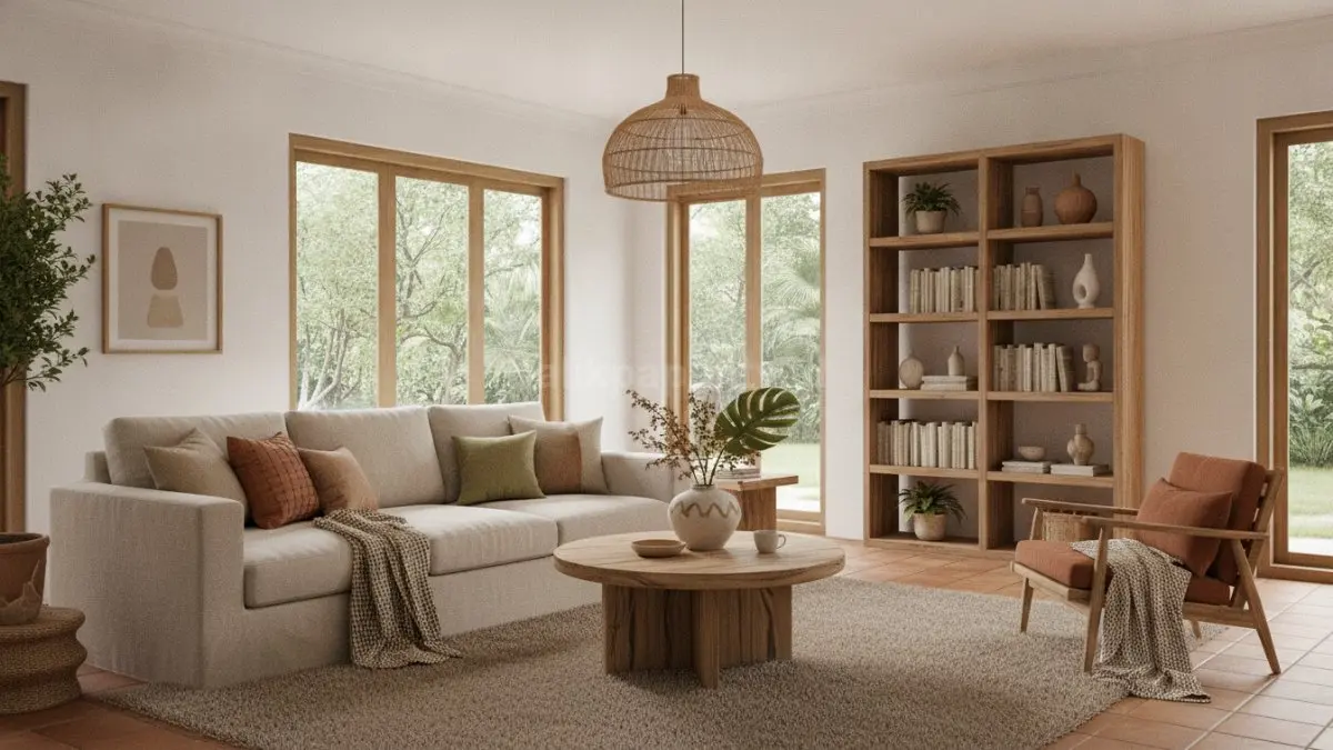 Warna netral hangat seperti krem, beige, dan terracotta menciptakan ruang tenang, alami, berkarakter lembut (BTV/AI)