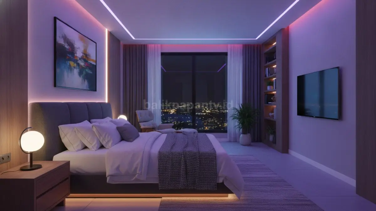 LED strip RGB dengan warna yang dapat diatur sesuai suasana, cocok untuk menciptakan kamar yang lebih modern dan dinamis. (BTV/AI)
