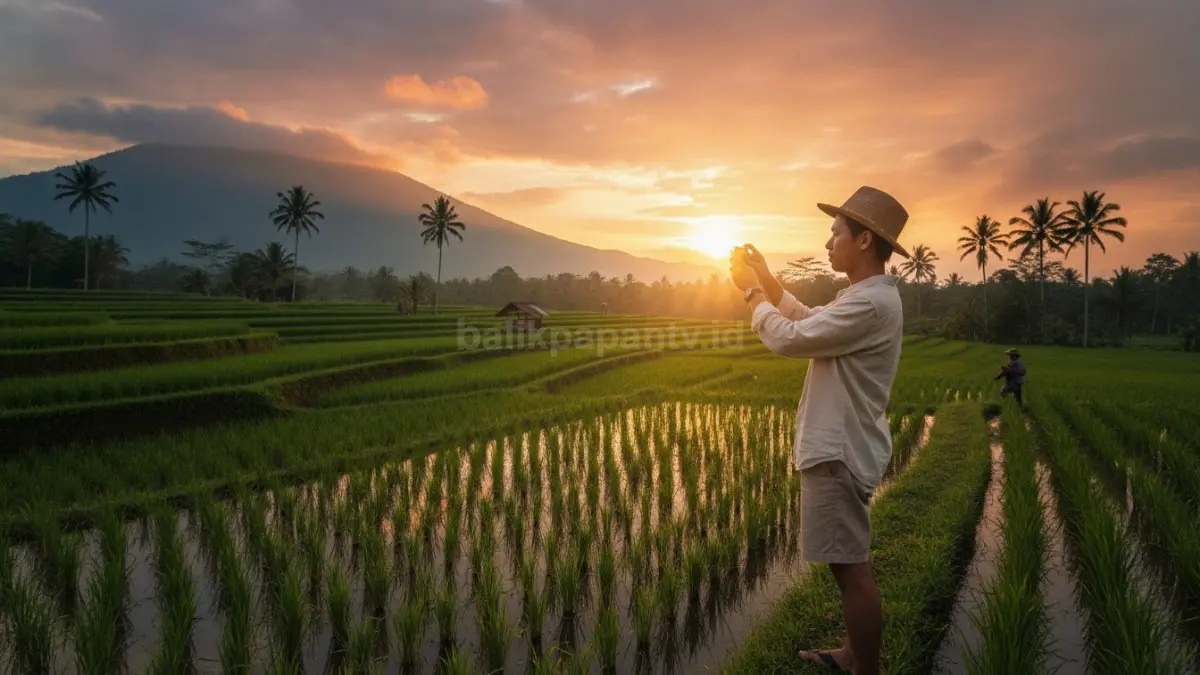 Cahaya pagi dan sore menghasilkan warna hangat alami, membuat foto smartphone tampak hidup dan menarik. (BTV/Ai)
