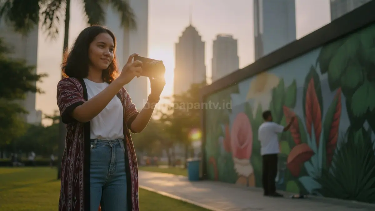 Fotografer smartphone memanfaatkan cahaya sore untuk menghasilkan foto estetik yang menarik perhatian.