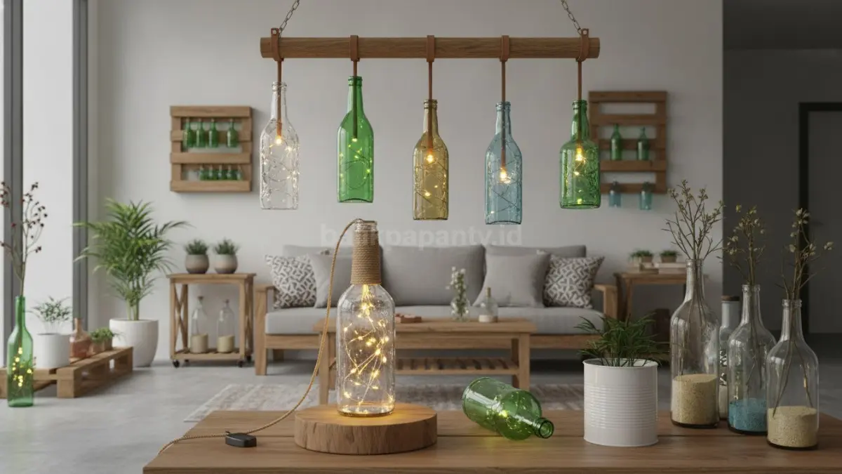 Lampu hias dari botol kaca bekas menghadirkan sentuhan unik, estetis, dan ramah lingkungan rumah. (BTV/Ai)
