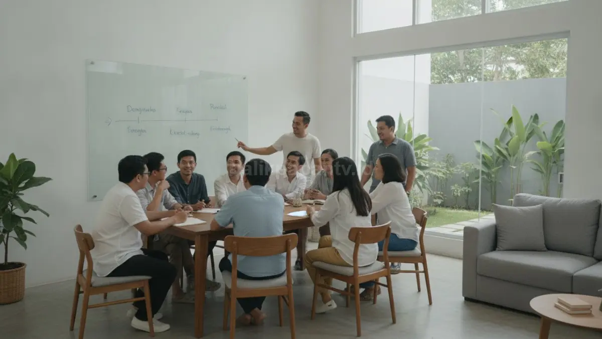 Peserta workshop komunikasi berlatih menyusun cerita singkat yang menarik.
