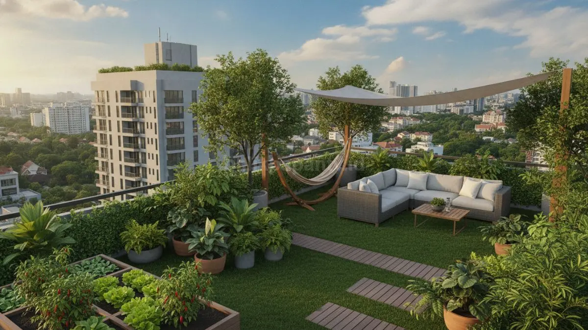 Rooftop garden menghadirkan ruang hijau pribadi dengan tanaman dan kebun mini penyejuk rumah. (BTV/Ai)
