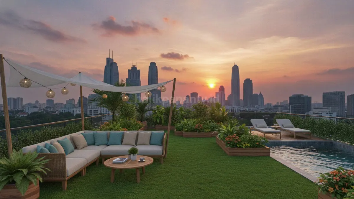 Rooftop modern dengan taman dan area santai menjadi ruang favorit keluarga masa kini (BTV/Ai)
