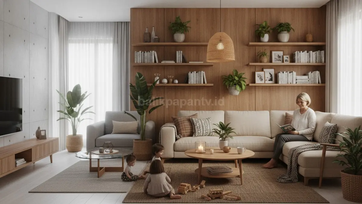 Transformasi desain rumah modern dengan sentuhan hangat, material alami, dan nuansa personal yang nyaman. (BTV/AI)