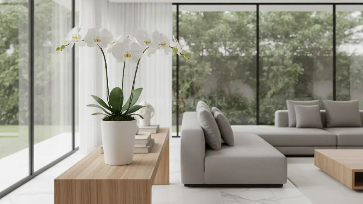 Anggrek putih memberikan sentuhan elegan dan mewah pada dekorasi interior rumah. (BTV/Ai)
