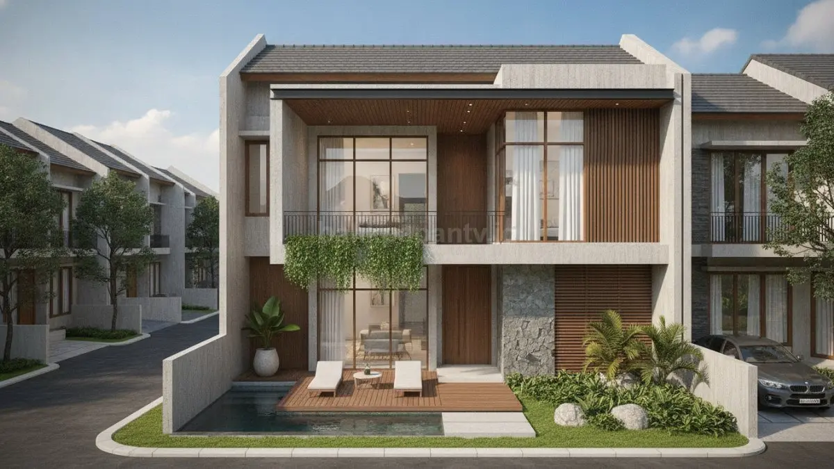 Desain rumah 2 lantai menghadirkan balkon, void, dan pencahayaan alami yang membuat hunian lebih nyaman. (BTV/Ai)
