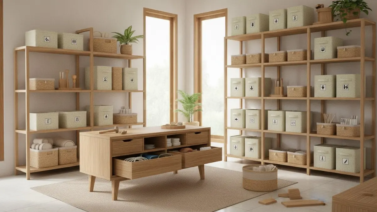 DIY organizer modern membantu menata rumah lebih rapi dengan penyimpanan sederhana dan efisien (BTV/Ai)