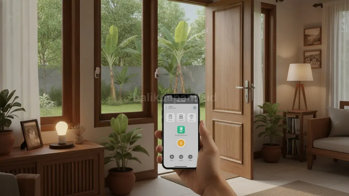 Sensor pintu dan jendela pintar mengirim notifikasi otomatis saat terdeteksi perubahan status keamanan rumah. (BTV/Ai)
