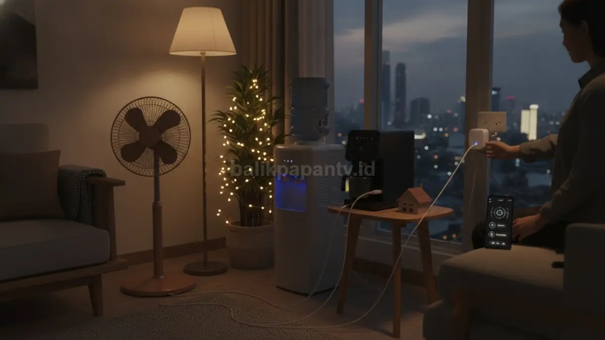 Smart plug mengubah perangkat elektronik biasa menjadi pintar dengan kontrol otomatis praktis melalui smartphone. (BTV/Ai)
