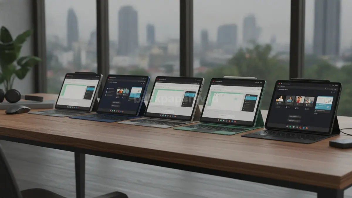 Deretan tablet kerja harga Rp5–6 jutaan pilihan Juni 2026 dengan fitur produktivitas modern dan performa tinggi. (BTV/Ai)