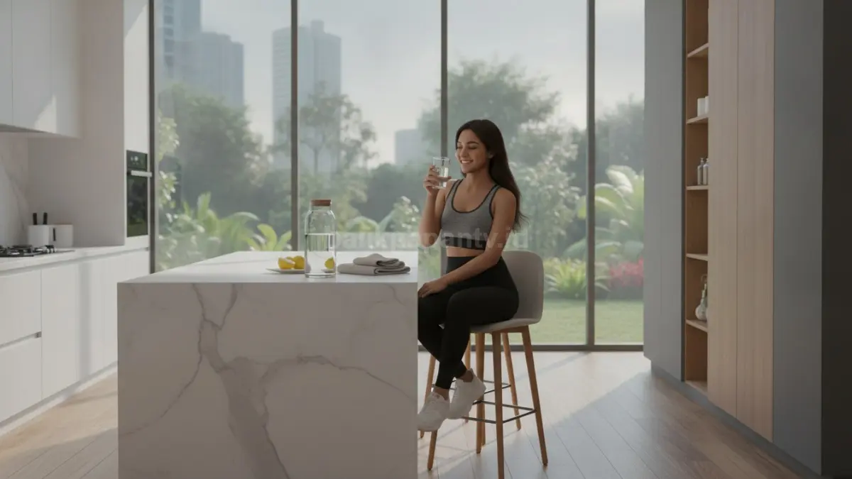 Minum air putih sebagai bagian dari kebiasaan sehat singkat
