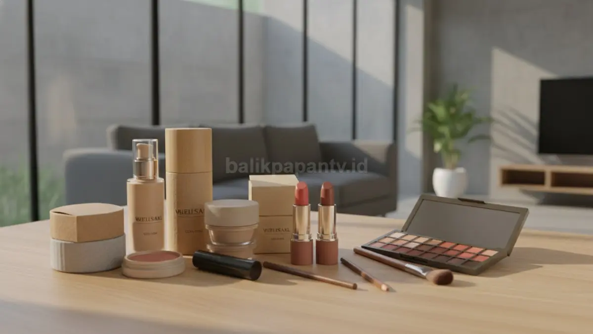 Perlengkapan makeup dengan kombinasi warna natural untuk pemula yang mudah dipadukan.
