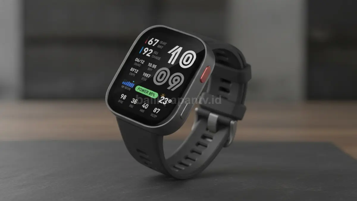 Amazfit Bip Max dengan layar AMOLED 2,07 inci menampilkan fitur unggulan smartwatch kelas Rp1,7 jutaan. (BTV/Ai)