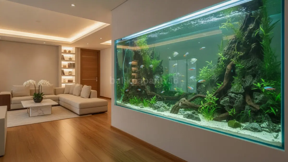 Aquarium tanam membuat ruangan tampil modern, rapi, dan hemat ruang. (BTV/Ai)