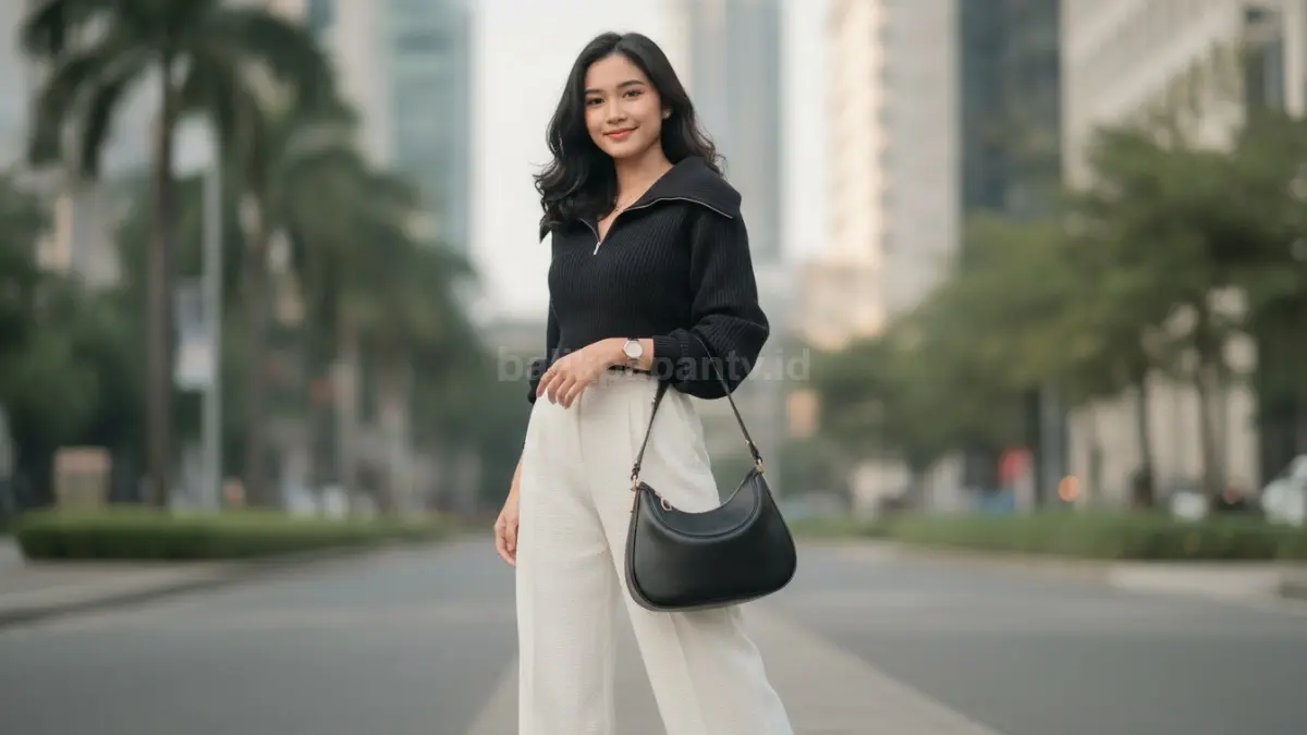 Celana tailored menghadirkan siluet rapi, elegan, dan nyaman dipakai. (BTV/Ai)