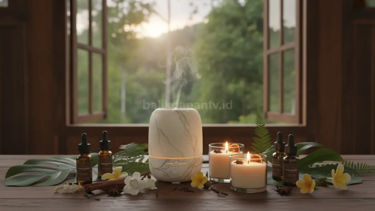Diffuser minyak esensial alami menghadirkan aroma sesuai fungsi ruangan, mendukung kenyamanan dan suasana berbeda. (BTV/AI)