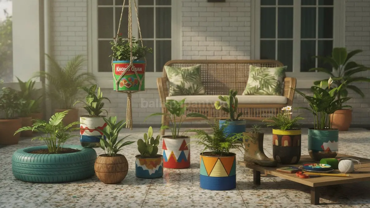 DIY pot tanaman unik dari barang bekas mempercantik dekorasi rumah dengan sentuhan kreatif dan ramah lingkungan (BTV/Ai)