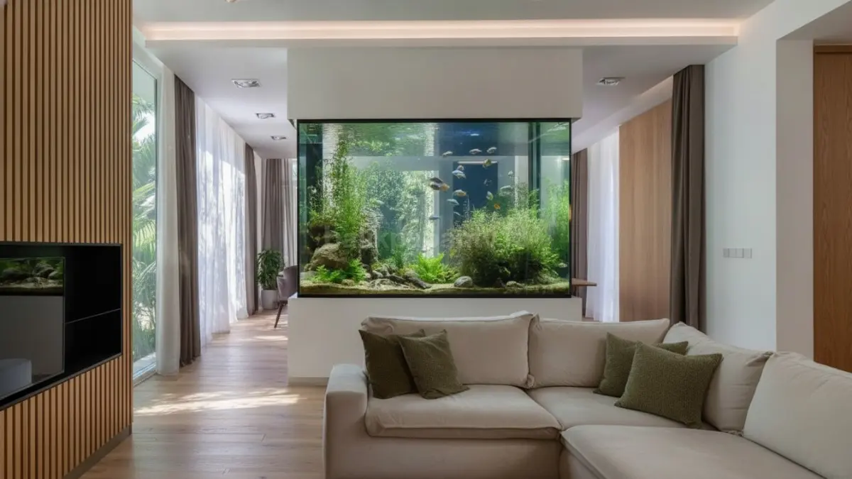 quarium sebagai sekat membuat ruangan tetap terbuka, estetik, dan fungsional. (BTV/Ai)