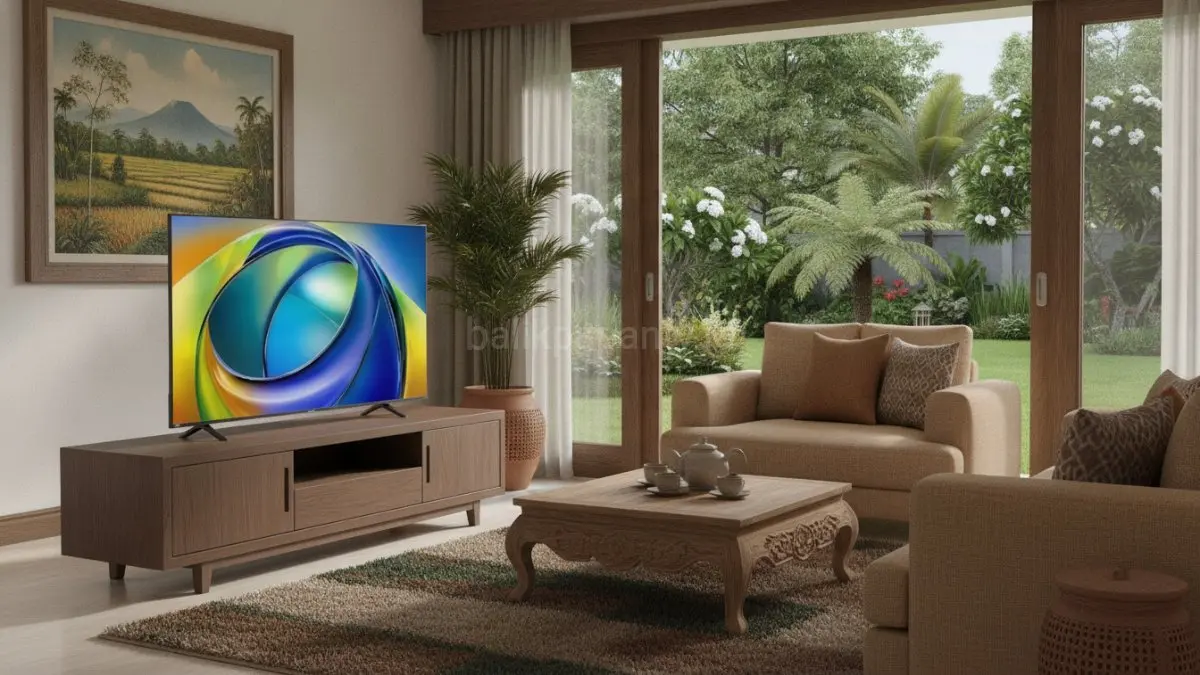 Ulasan Smart TV Toshiba 75C350RP 75 inci, menghadirkan layar besar, fitur modern, dan pengalaman hiburan imersif.(BTV/AI) 