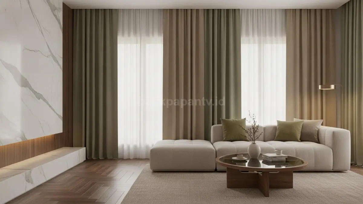 Gorden berwarna earth tone menghadirkan suasana hangat, elegan, dan mudah dipadukan dengan berbagai gaya interior. (BTV/Ai)