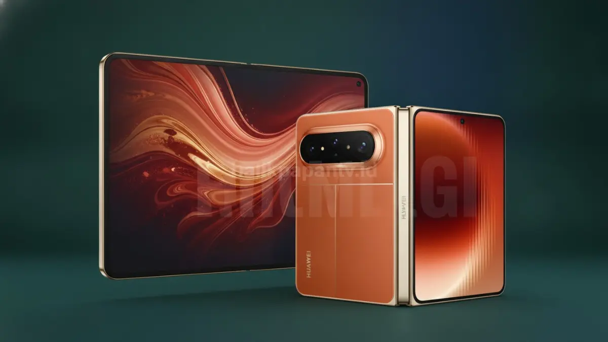 Huawei Pura XMAX Collectors Edition menampilkan desain Wide Foldable dengan layar lipat berukuran lebar. (BTV/Ai)