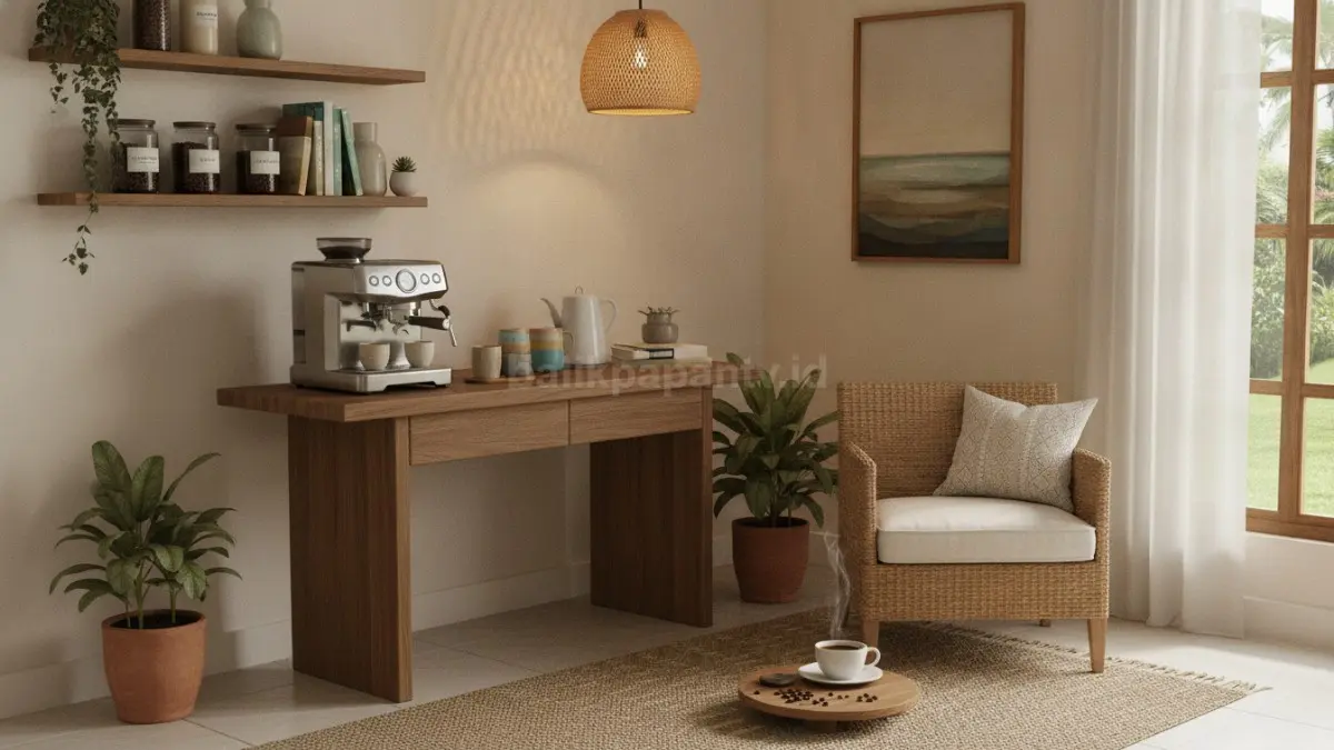 Ide Coffee Corner Cantik di Ruang Tamu, Bikin Sudut Rumah Nyaman untuk Menikmati Kopi (BTV/Ai)