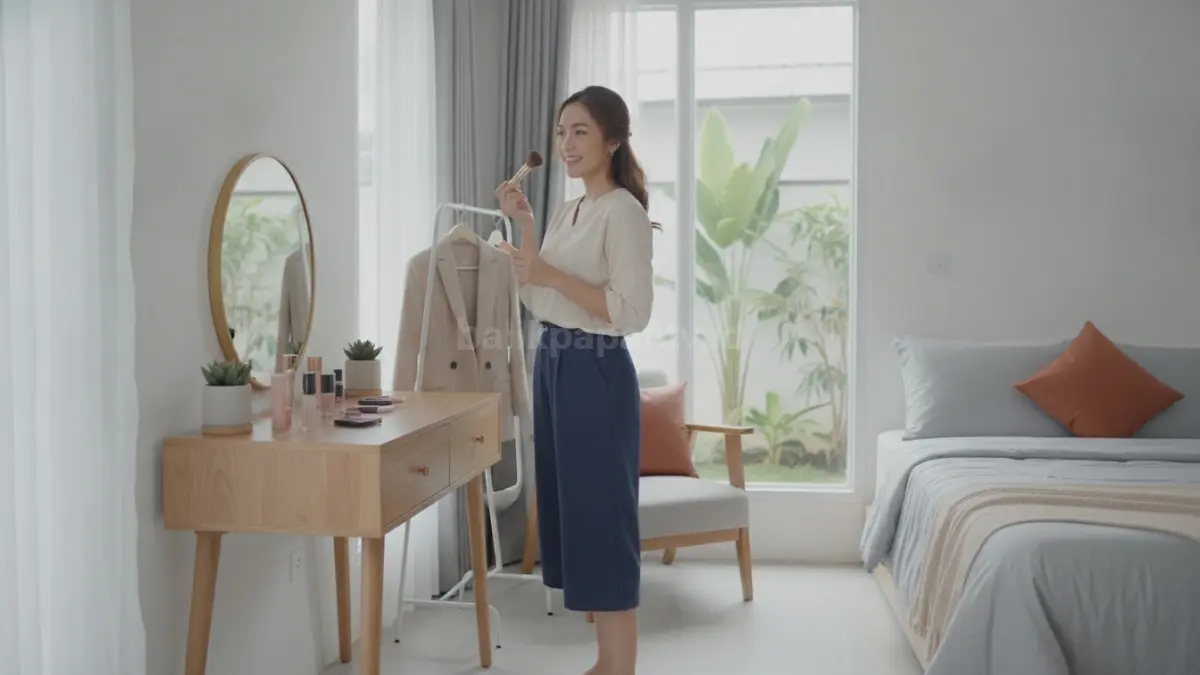 Inspirasi makeup ke kantor ala selebritas dengan hasil natural dan elegan untuk aktivitas kerja. (BTV/Ai)