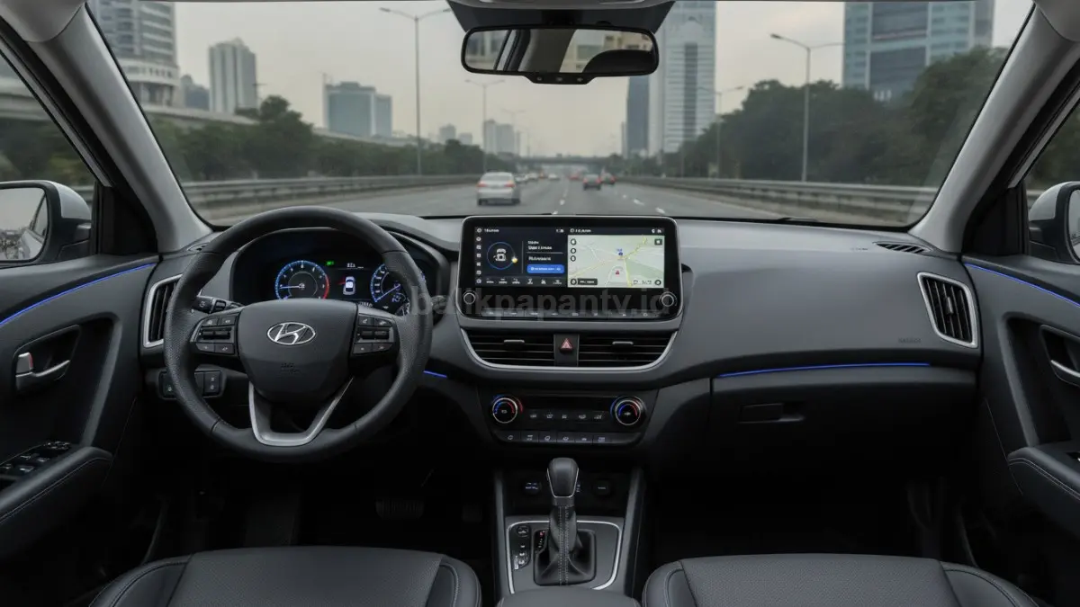 Interior Hyundai Creta Facelift dengan panel layar melengkung dan dua layar digital 10,25 inci. (BTV/Ai)