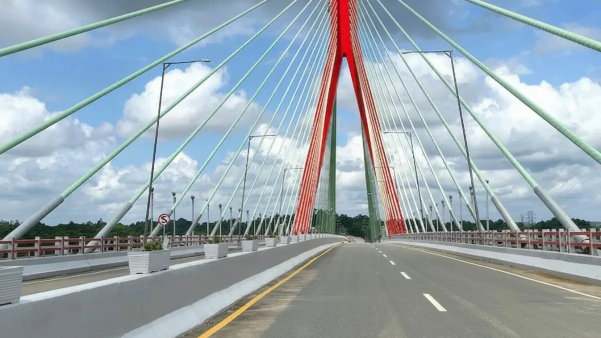 kawasan Sungai Riko sebagai lokasi rencana pembangunan jembatan penghubung menuju IKN.