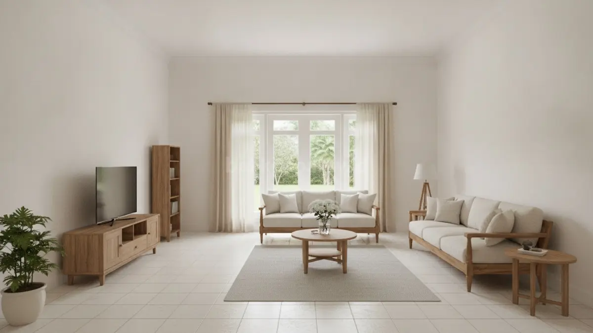 Putih hangat menciptakan kesan ruangan lebih terang, lapang, dan nyaman dipadukan dengan berbagai furnitur modern. (BTV/Ai)
