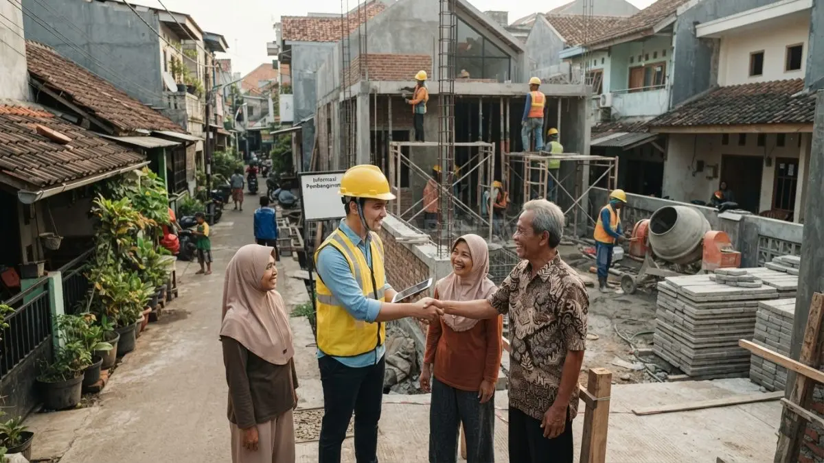Bangun komunikasi dengan tetangga sebelum pembangunan agar lingkungan tetap nyaman, aman, dan saling mendukung bersama. (BTV/Ai)