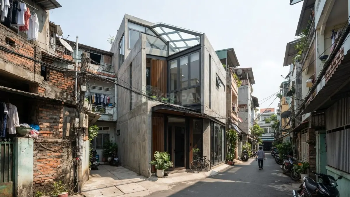 Skylight dan void menghadirkan cahaya alami membuat rumah sempit terasa terang sejuk nyaman sepanjang hari. (BTV/Ai)
